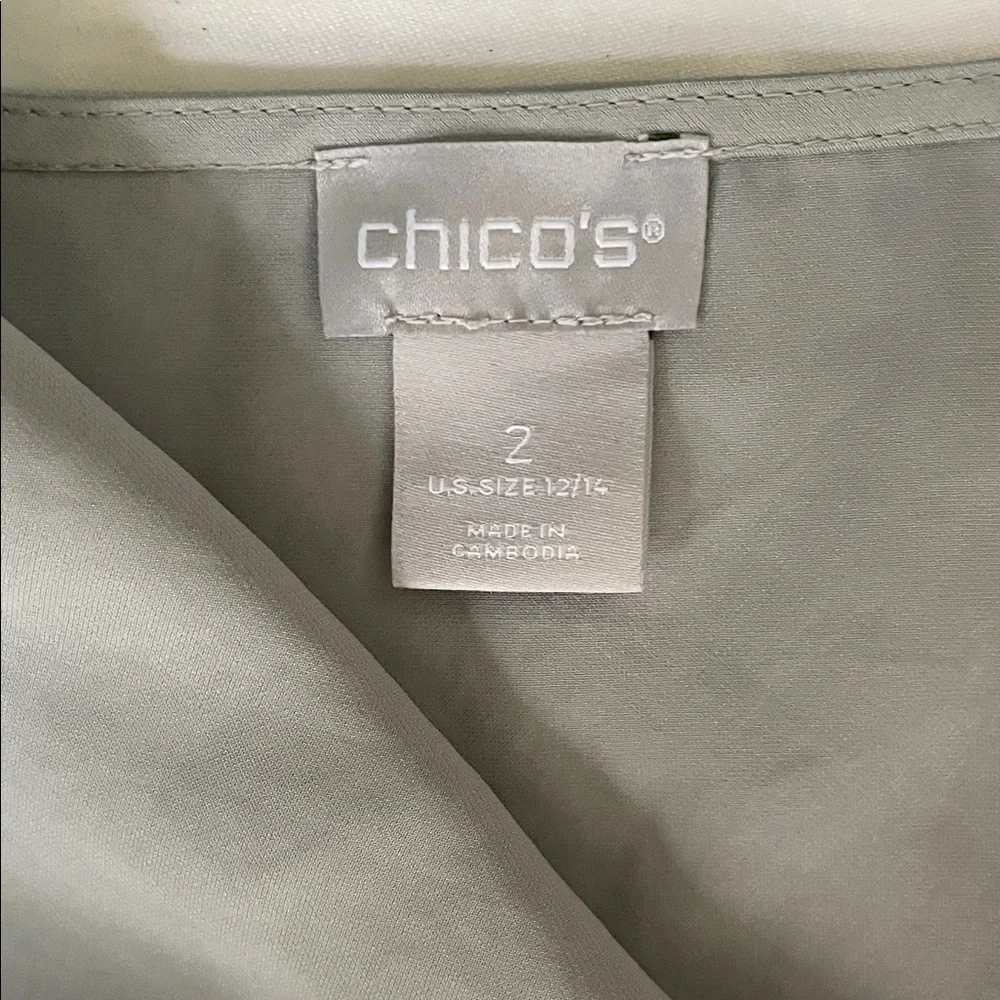 Chico's Soft Gray Blouse - Picture 2 of 4